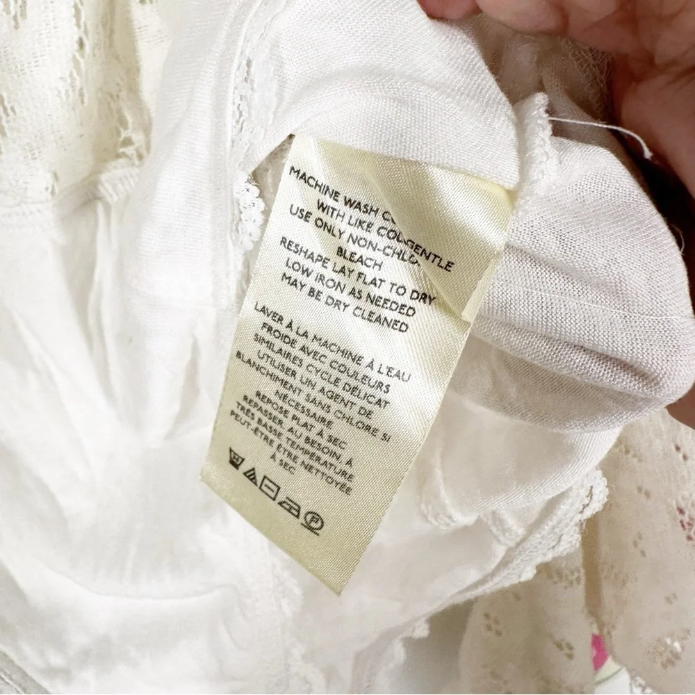 NEW Free People Intimately Better With Time Floral Lace Ivory Bodysuit Top S